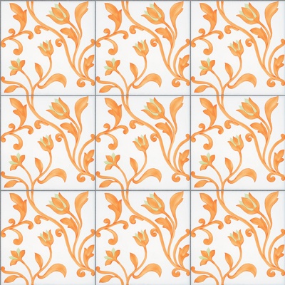 Seamless Retro Pastoral Style Marble Stone Floral Patchwork Pattern Tiles Small Tiles Antique Tiles Floor Tiles Wall Tiles