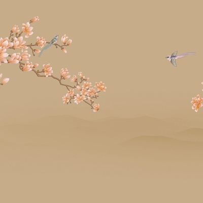 Chinese style flower and bird wallpaper