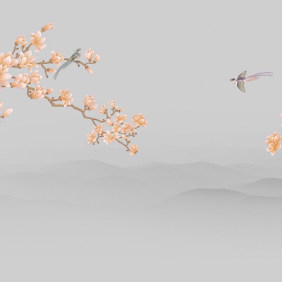 Chinese style flower and bird wallpaper