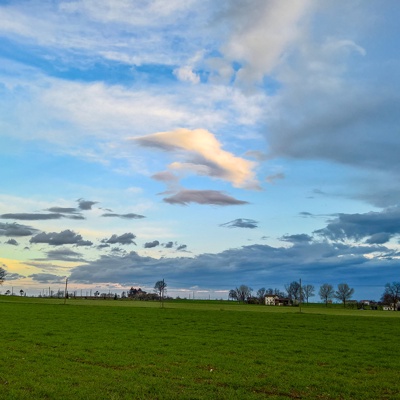 Cloudy Blue Sky Country Landscape Scenery