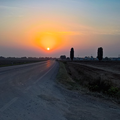 Sunrise sunset cloudy sky landscape landscape