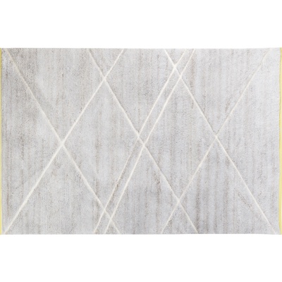 Grey geometric striped carpet