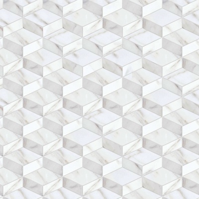 Seamless Modern White Marble Stone Geometric Splicing Parquet Pattern Tile Floor Tile Wall Tile