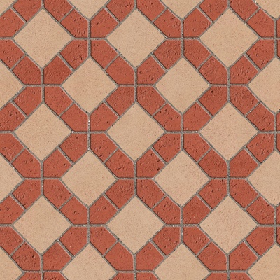 Seamless Pottery Tile Geometric Patchwork Floor Tile Sidewalk Road Ground Square Paving