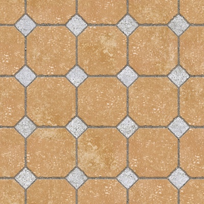 Seamless yellow terracotta tile parquet floor tile pavement road ground square paving