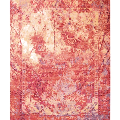 Red gold print carpet