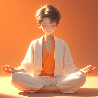 Cartoon Hanging Painting Zen Yoga