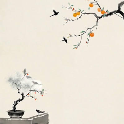 Chinese style flower and bird wallpaper