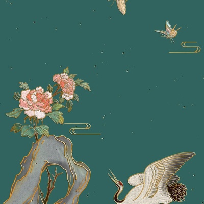 Chinese style flower and bird wallpaper