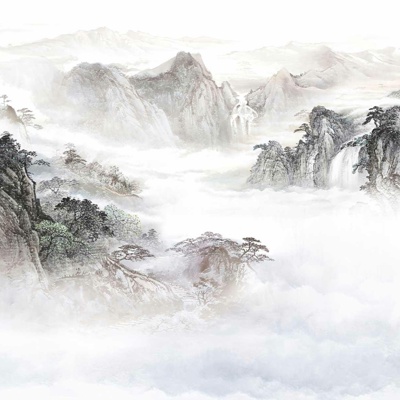 Chinese landscape background wall wallpaper