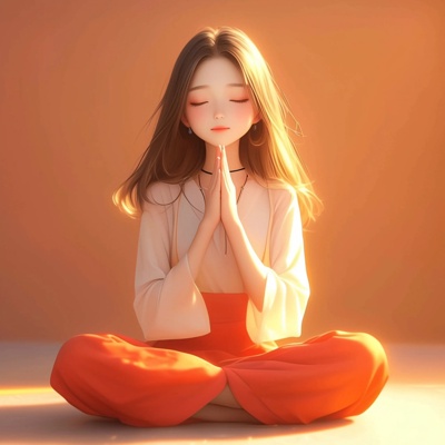 Cartoon Hanging Painting Zen Yoga