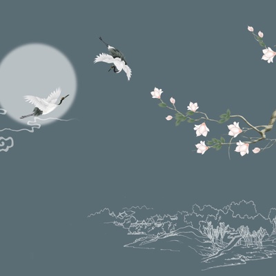 New Chinese flower and bird wallpaper