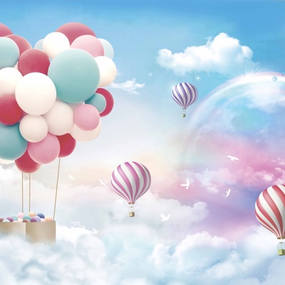 Modern balloon mural