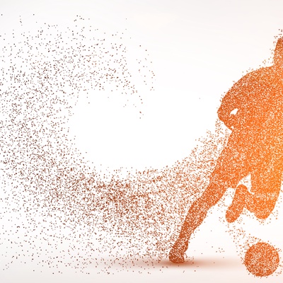 Creative football match silhouette particle wallpaper