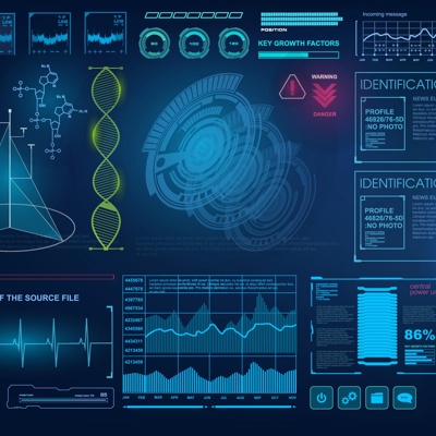 Blue technology big data technology screen