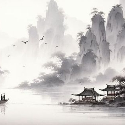 Chinese traditional painting landscape painting hanging painting mural Zen decorative painting wallpaper