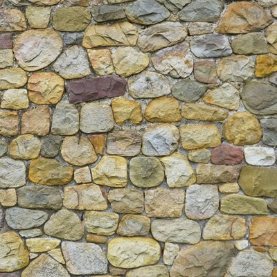 Cultural stone rubble retaining wall stone surface ground