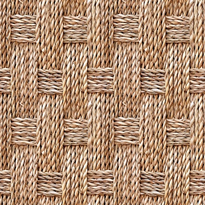 Seamless Japanese-style tea room geometric pattern straw linen sisal jute woven carpet floor mat