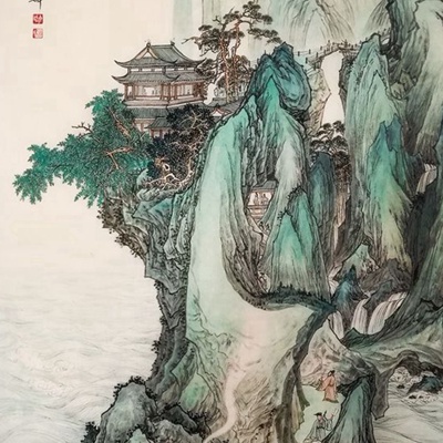 Chinese traditional painting landscape painting hanging painting mural Zen decorative painting wallpaper