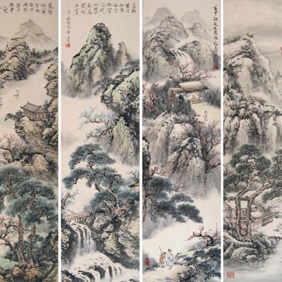 Chinese traditional painting landscape painting hanging painting mural Zen decorative painting wallpaper