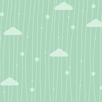 Seamless small fresh cartoon clouds wallpaper mural