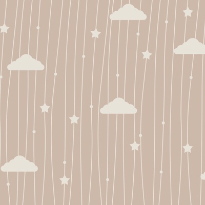 Seamless Cartoon Clouds Wallpaper Mural