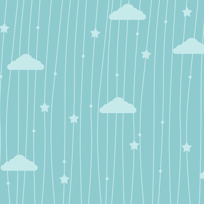 Seamless small fresh cartoon clouds wallpaper mural