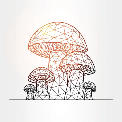 Abstract Mushroom Line Wallpaper