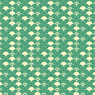 Seamless New Chinese Green Fish Scale Pattern Wallpaper Wall Cloth