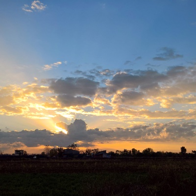 Sunrise sunset cloudy sky landscape landscape