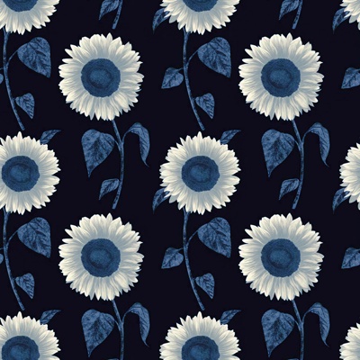 Seamless Blue European Pastoral Style Floral Pattern Wallpaper Wall Cloth Wall Cloth