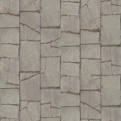 Seamless damaged cement parquet floor tile pavement road ground square paving