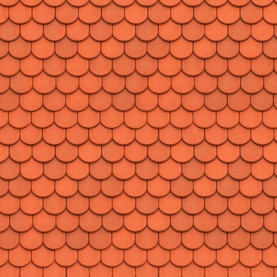 Seamless red villa building roof clay ceramic tiles