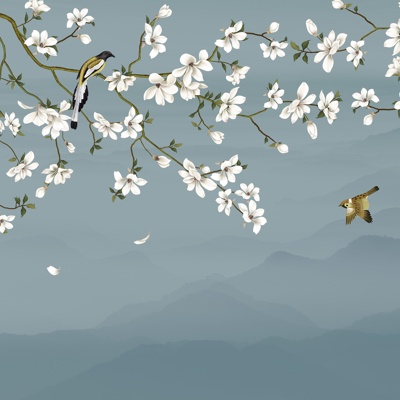 New Chinese flower and bird wallpaper