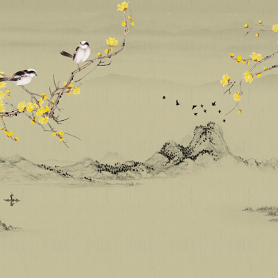 New Chinese flower and bird wallpaper