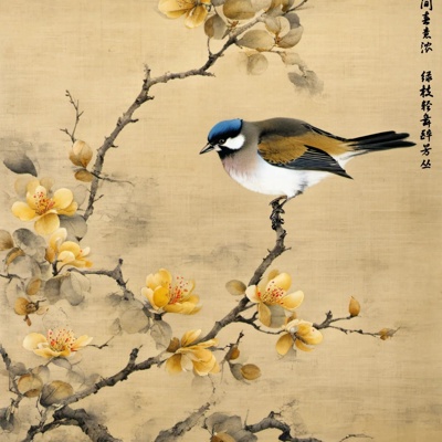 New Chinese flower and bird wallpaper