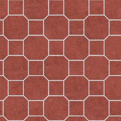 Seamless Red Cement Patchwork Floor Tile Sidewalk Road Ground Square Paving