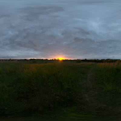 Seamless outdoor blue sky grassland lawn HDR panorama