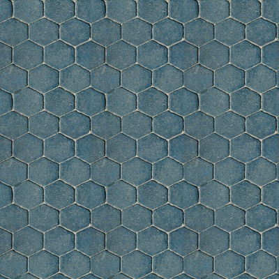 Seamless Blue Hexagonal Stone Patchwork Floor Tile Sidewalk Road Ground Square Paving