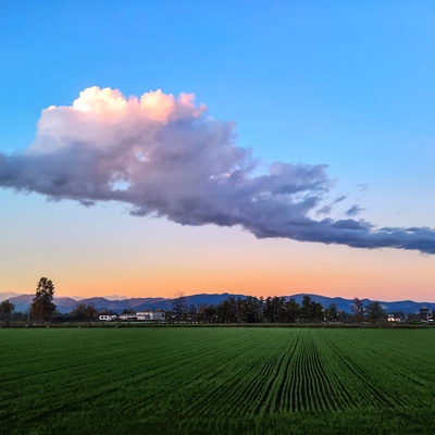 Sunrise sunset cloudy sky landscape landscape