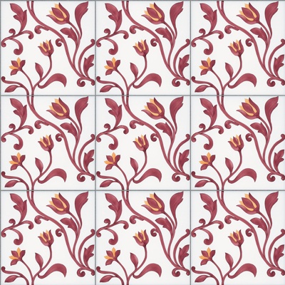 Seamless Retro Pastoral Style Marble Stone Floral Patchwork Pattern Tiles Small Tiles Antique Tiles Floor Tiles Wall Tiles