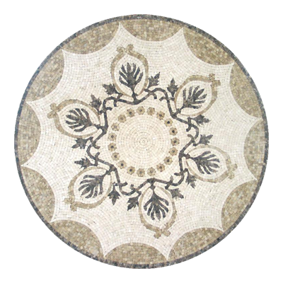 Seamless round stone mosaic mosaic floor tile sidewalk road ground square paving