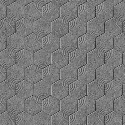 Seamless gray hexagonal stone mosaic floor tile sidewalk road ground square paving