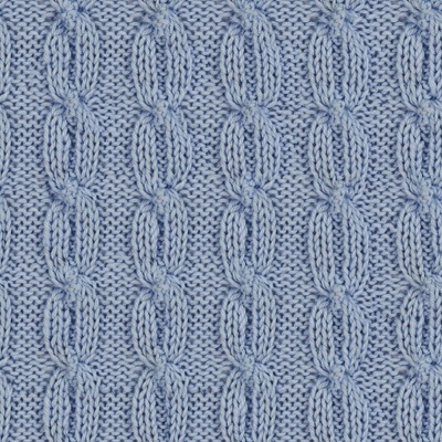 Seamless Blue Wool Jacquard Knitted Cloth Fabric