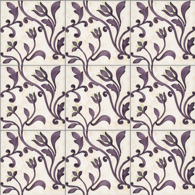 Seamless Retro Pastoral Style Marble Stone Floral Patchwork Pattern Tiles Small Tiles Antique Tiles Floor Tiles Wall Tiles