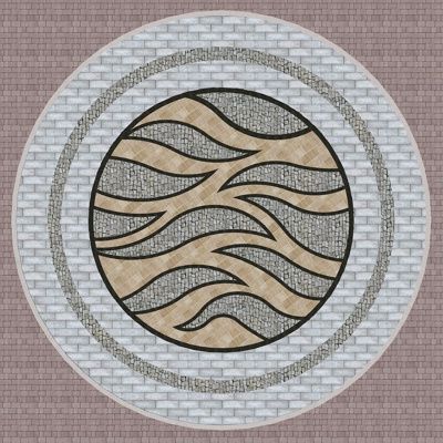 Ground mosaic round floor tile