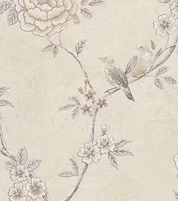 Beige floral wall tiles