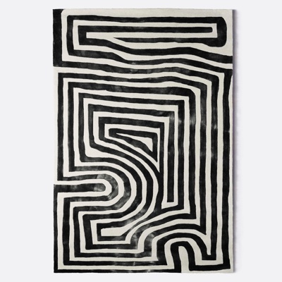 black and white geometric carpet