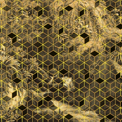 Golden yellow geometric wallpaper