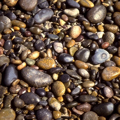 Bottom of cobblestone gravel trough